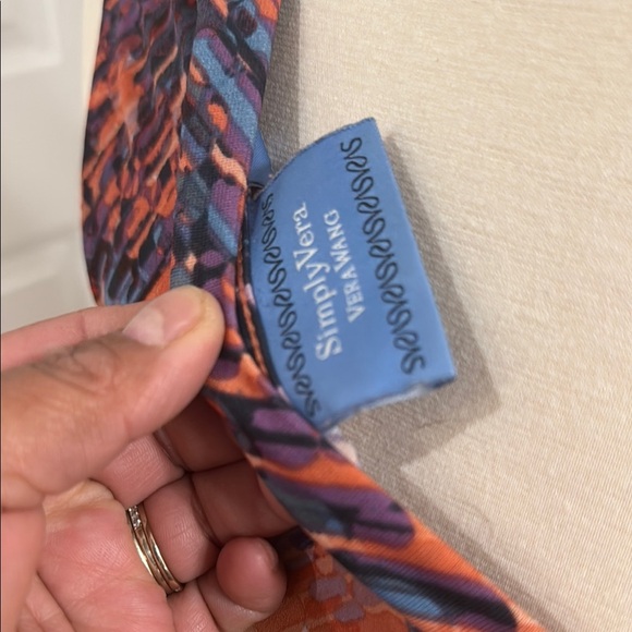 Orange and Black V-Neck Sleeveless Midi Dress - Picture 3 of 4